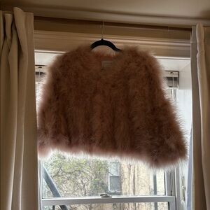 Chic Pink Feather Jacket